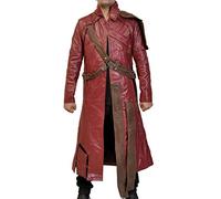 e Genius Mens Cosplay Hero Star Costume Maroon Faux Leather Trench Coat
