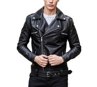 e Genius The Walking Dead Jeffrey Dean Morgan Motorcycle Negan Black Leather Jacket