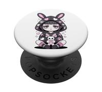E-Girl Cute Goth Bunny Anime Gothic Kawaii Spooky Aesthetic PopSockets Adhesive PopGrip