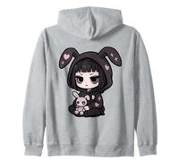 E-Girl Cute Goth Bunny Anime Gothic Kawaii Spooky Aesthetic Zip Hoodie
