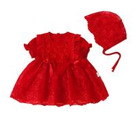 E Girl Shorts Newborn Baby Spring Summer Bow Tie Short Sleeve Fashion Indoor Outdoor Hat Princess Dress Birthday Clothing Medieval Girls, red, 3-6 Months