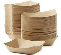 E Greenwize Packaging Kraft Paper Food Trays | Brown Cardboard Serving Trays | Medium Disposable Food Trays for Burgers, Chips, Nachos, BBQ, Parties, Camping & Takeaway (Small, 50, Count)