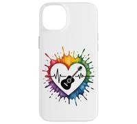 E-Guitar Heartbeat Colorful Love Expression Case for iPhone 14 Plus