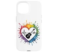 E-Guitar Heartbeat Colorful Love Expression Case for iPhone 15