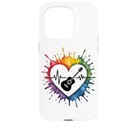 E-Guitar Heartbeat Colorful Love Expression Case for iPhone 15 Pro