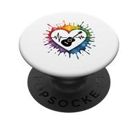 E-Guitar Heartbeat Colorful Love Expression PopSockets Adhesive PopGrip