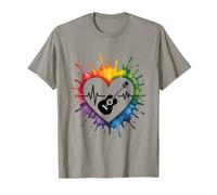 E-Guitar Heartbeat Colorful Love Expression T-Shirt