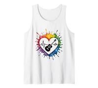 E-Guitar Heartbeat Colorful Love Expression Tank Top