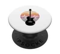 E-Guitar Heartbeat Rhythm Sunset Vibes PopSockets Adhesive PopGrip