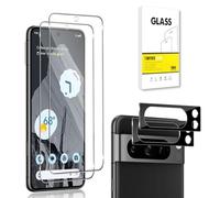E-Hamii Screen Protector Compatible with Google Pixel 8 Pro 5G [2 Pack] + Camera Lens Protector [2 Pack] 9H Tempered Glass[Scratch Resistant,Bubble Free] [Transparente]