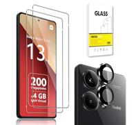 E-Hamii Screen Protector Compatible with Xiaomi Redmi Note 13 Pro 4G [2 Pack] + Camera Lens Protector [2 Pack] 9H Tempered Glass[Scratch Resistant,Bubble Free] [Transparente]