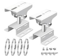 E-HORDE 2pcs Universal Surveillance Camera Horizontal Vertical Pole Corner Mounting Bracket, Adjustable Pole/Wall Mounting Bracket with Hoops, 2 Installation Methods