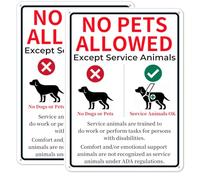 E-HORDE No Pets Allowed Sign 10x14 Inches - Aluminum 'No Dogs Except Service Animals', UV Protected and Weatherproof for Business, Work Site, Shop Area (2)