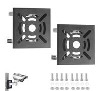 E-HORDE Universal Vertical Pole Mount Bracket for CCTV Security Camera, PTZ Dome Pole Wall Mounting Loop Bracket,Solid Metal Mounting Corner Bracket with 200mm Loops (2, Black)