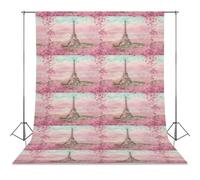 E-iffel Tower in Paris Spring Personalised Backdrop Background Foldable Photography Cloth Funny Photo Tabletop Backdrops
