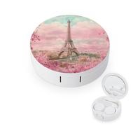E-iffel Tower in Paris Spring Round Travel Contact Lens Kit with Mirror