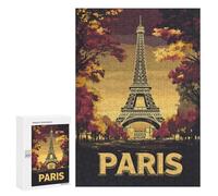 E-iffel Tower Paris Wooden Puzzle Letter on Back Adults Difficult Jigsaw Puzzles for Home Family Game Birthday Gift