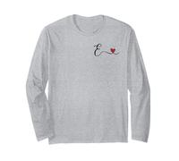 E Initial Heart Monogram Gift, Long Sleeve T-Shirt