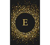 E Initial journal: Luxury Black and Gold Personalized Notebook