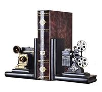 E-isata Shelf Book Ends Camera Movie Projector Bookends Heavy Vintage Storage Hipster Office Study CDs DVDs Travel Exploration Gifts Decoration Organiser
