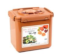 E-Jen Premium Kimchi, Sauerkraut Container Probiotic Fermentation with Inner Vacuum Lid (Earthenware Brown, 3 gal/ 11.5L)
