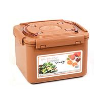 E-Jen Premium Kimchi, Sauerkraut Container Probiotic Fermentation with Inner Vacuum Lid (Earthenware Brown, 1.9 gal/ 7.4L)