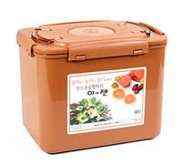 E-Jen Premium Kimchi, Sauerkraut Container Probiotic Fermentation with Inner Vacuum Lid (Earthenware Brown, 4.4 gal/ 17L)