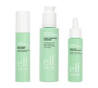 e.l.f. SKIN Blemish Breakthrough Routine, Includes Calming Water Cream, Clarifying Cleanser & Triple-Acid Resurfacing Serum, Vegan & Cruelty-Free