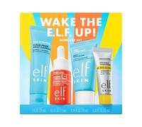 e.l.f. SKIN Wake the e.l.f. Up Skincare Kit, Travel-Size Hydrating Face Cleanser, Sunscreen, Moisturizer & Brightening Serum, Vegan & Cruelty-Free