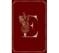 E: Letter E Initial Personalized Monogram Notebook - Gold Flower Ornament Frame on Velvet Red College Ruled Notebook, Writing Pad, Journal or Diary ... & Women - 110 Pages - Size 6x9 Paperback