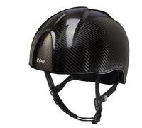 E-LIGHT CARBON HELMET GLOSSY BLACK WITHOUT VISOR / STAINLESS STEEL GRID / STANDARD STRAP
