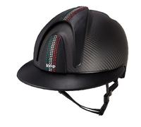 E-LIGHT CARBON HELMET MATT BLACK WITH SWAROVSKI ITALIAN FLAG