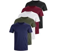 E-LIINJOYE Man Sports 5pack T Shirt Crew Neck Short Sleeve Workout Gym Plain Running T-Shir,5P1 3XL