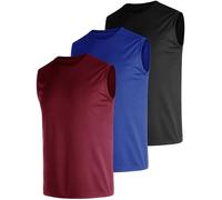 E-LIINJOYE Men's 3 Pack Dry Fit Quick Dry Tech Performance Sleeveless Running T Shirts Mesh Sport Gym Bodybuilding Tank Tops 3 pack2,3XL