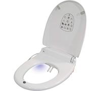 E Loo Toilet Seat with Bidet Cleaning Featuring a Warm Air Dryer, Night Light and Heated Seat Comfort Function for Round Seat