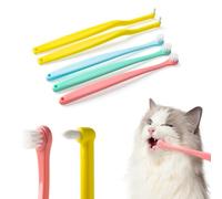 E.M&S.T by Emmeliestella Small Dog & Cat Toothbrush Micro Head, Cat Dental Care, Pets Toothbrush, Oral Hygiene, Easy to Handle, Deep Clean, Soft Bristles, Multi-Angle, Round&Pointed Toothbrush, 5 PCS