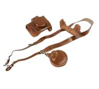 E-M10 Mark III Camera Case, Zakao PU Fullbody Bottom Opening Version Protective Leather Camera Case Bag for Olympus OM-D E-M10 Mark III 14-42mm F3.5-5.6 EZ Lens with Shoulder Strap and Bag (Brown)