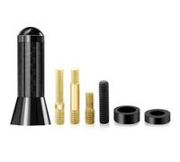 E-MAN 3.5cm Car Aerial Antenna - Universal Short Carbon Fibre Car Antenna Replacement with Multiple Screws - Durable & Stylish Car Radio Antenna, Fits Ford, Audi, Toyota, VW, Honda, and More
