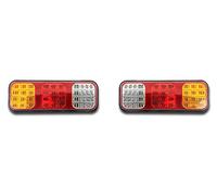 E-MARKED 2 x 12 V 24 V LED REAR LAMPS TAIL 4 FUNCTIONS COMBINATION LIGHTS FOR TRUCK CAR MOTORHOME CARAVAN CAMPER PICKUP HORSEBOX TRAILER