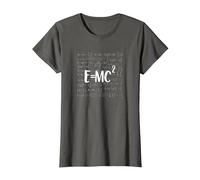 E=MC 2 Energy Mass Equation Einstein Dark T-Shirt, Women, Asphalt Grey, X-Large