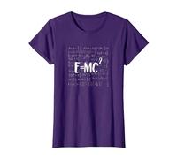 E=MC 2 Energy Mass Equation Einstein Dark T-Shirt, Women, Purple, X-Large