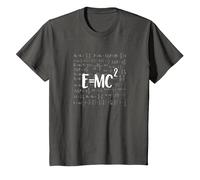 E=MC 2 Energy Mass Equation Einstein Dark T-Shirt, Youth, Asphalt Grey, X-Small