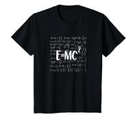 E=MC 2 Energy Mass Equation Einstein Dark T-Shirt, Youth, Black, Small