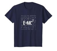E=MC 2 Energy Mass Equation Einstein Dark T-Shirt, Youth, Navy Blue, 4T