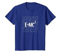 E=MC 2 Energy Mass Equation Einstein Dark T-Shirt, Youth, Royal Blue, X-Small