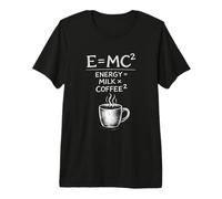 E=MC Squared Science Coffee Lover Funny Formula Joke Premium T-Shirt