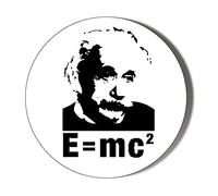 E=MC2 Einstein Badge 10 x 49mm Vinyl Stickers Pack of 10