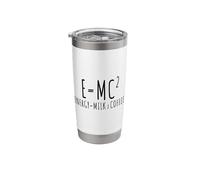 E=MC2 Funny Coffee Nerd Quote for Science Lover with Coffee Stainless Steel Insulated Tumbler