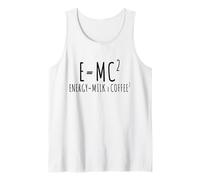 E=MC2 Funny Coffee Nerd Quote for Science Lover with Coffee Tank Top