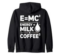 E=MC2 Funny Coffee Nerd Quote for Science Lover with Coffee Zip Hoodie